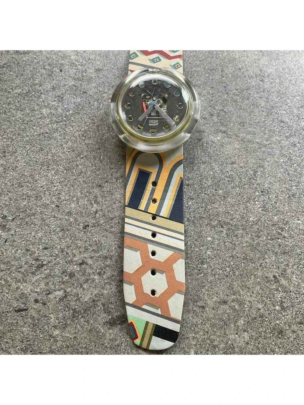1990 Skeletonized Swiss Made Retro Pop Swatch Watch Vintg Rare 90s Model Watch F